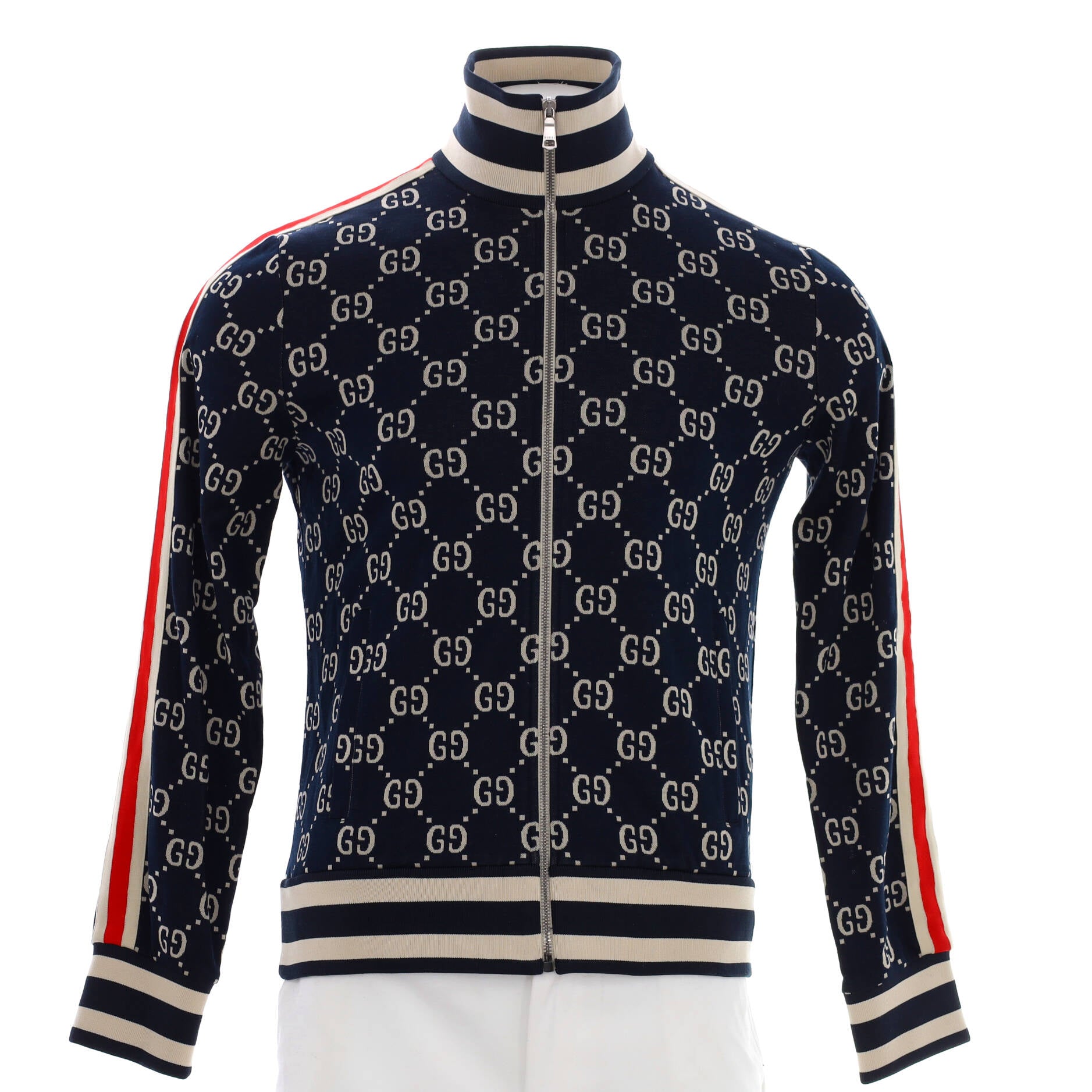 【早い者勝ち】GUCCI ネイビー ジップアップジャケット　GG シェリーライン 208648-