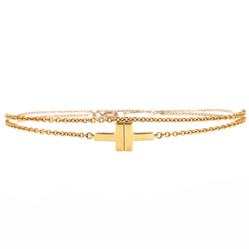 Tiffany & Co. T Double Chain Bracelet 18K Yellow Gold