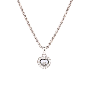 Chopard Happy Diamonds Heart Pendant Necklace 18K White Gold and Diamonds