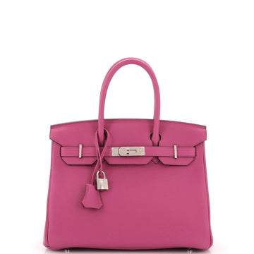 Hermes Birkin Handbag Pink Togo with Palladium Hardware 30