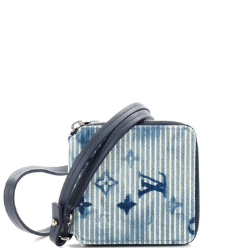 Louis Vuitton Compact Zipped Wallet Limited Edition Monogram Watercolor Stripes Denim