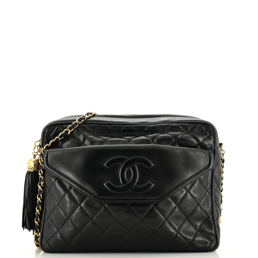 Chanel Vintage Front Pocket Camera Bag Quilted Lambskin Medium Black  20864863