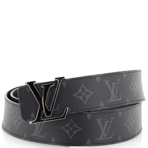 Louis Vuitton Eclipse/Grey Monogram Canvas Initiales Buckle Belt