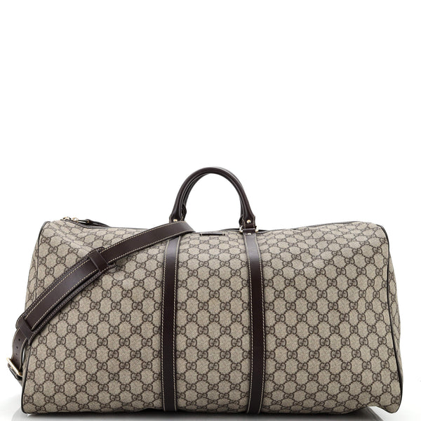 Gucci Carry On Convertible Duffle Bag GG Coated Canvas Medium Brown 2229731