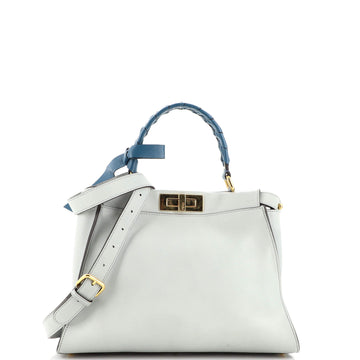 Fendi Bow Peekaboo Bag Whipstitch Leather Regular