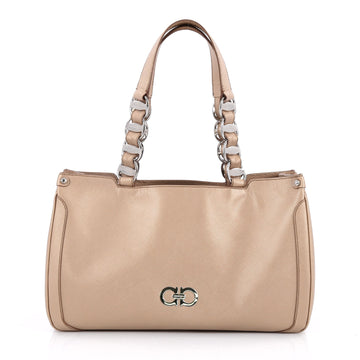 Salvatore Ferragamo Nicoletta Bag Saffiano Leather Neutral 2087201