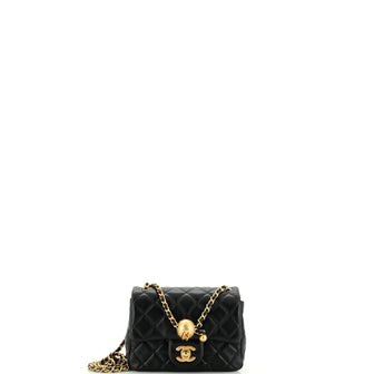 Chanel Pearl Crush Square Flap Bag Quilted Lambskin Mini