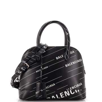 Balenciaga Logo Ville Bag Printed Leather Small