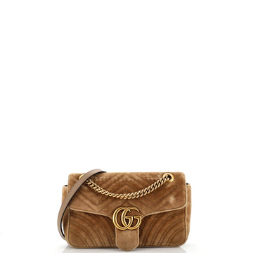 Gucci GG Marmont Flap Bag Matelasse Velvet Small