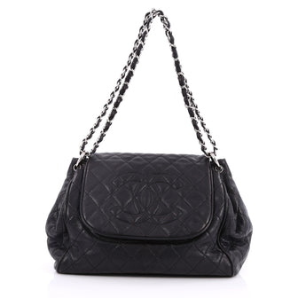 Chanel Timeless Accordion Flap Bag Quilted Caviar Black