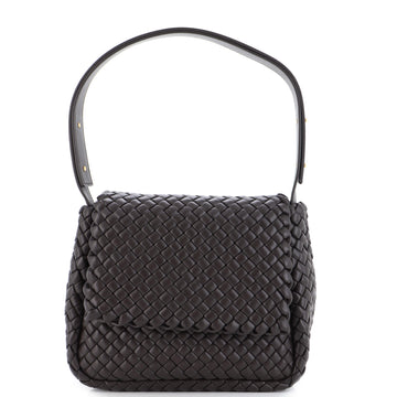 Bottega Veneta Cobble Flap Shoulder Bag Padded Intrecciato Leather