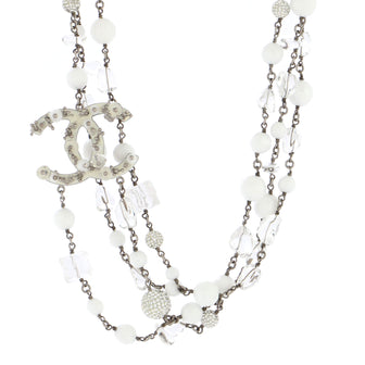 Chanel CC Ice Cube Station Long Necklace Metal with Frosted Resin, Beads and Crystals