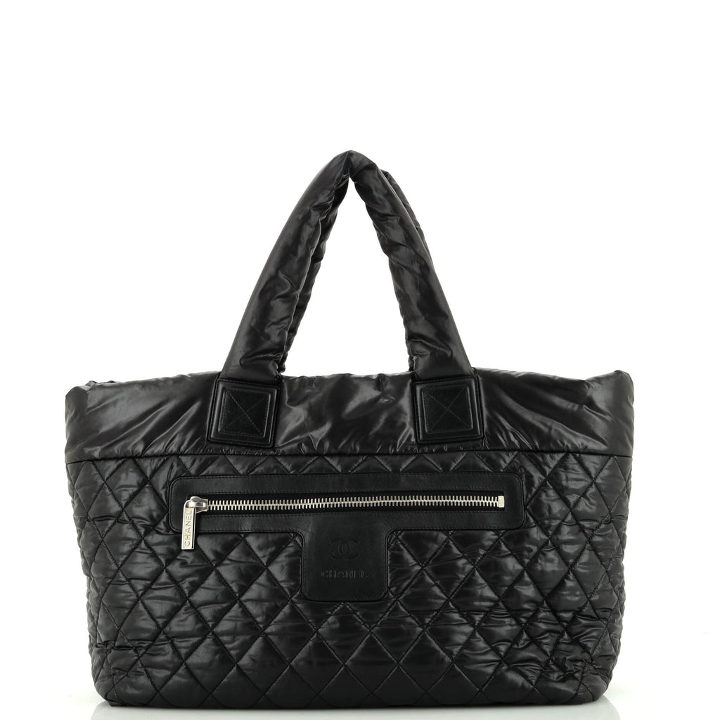 Chanel Coco Cocoon Reversible Tote Quilted Nylon Medium Black 208812137