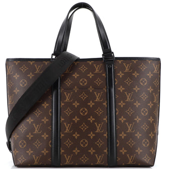 Louis Vuitton Weekend Tote Macassar Monogram Canvas PM
