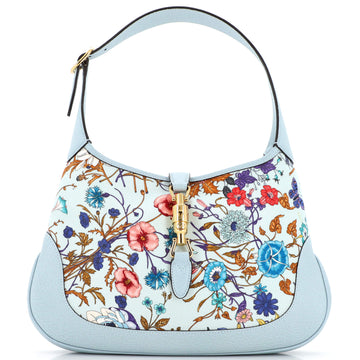 Gucci Jackie Hobo Flora Canvas with Leather Medium