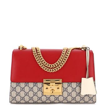 Gucci Padlock Shoulder Bag GG Coated Canvas and Leather Medium