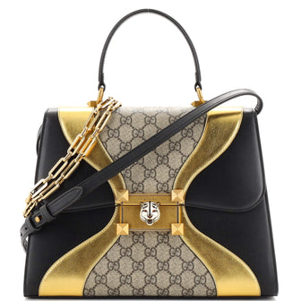 Gucci Osiride Top Handle Bag GG Coated Canvas and Leather Medium