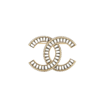 Chanel CC Brooch Metal with Crystals