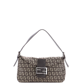 Fendi Flap Shoulder Bag Zucchino Canvas Small