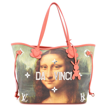 Louis Vuitton Neverfull NM Tote Limited Edition Jeff Koons Da Vinci Print Canvas MM