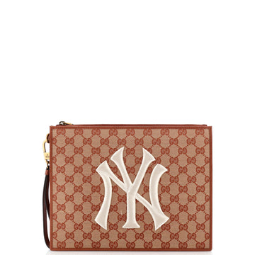Gucci MLB Zip Pouch GG Canvas with Applique Medium