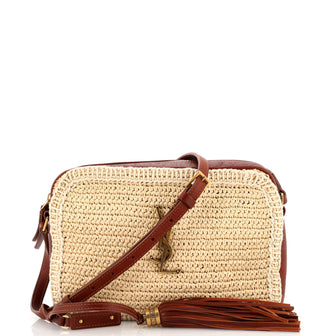 Saint Laurent Lou Camera Bag Woven Raffia Small