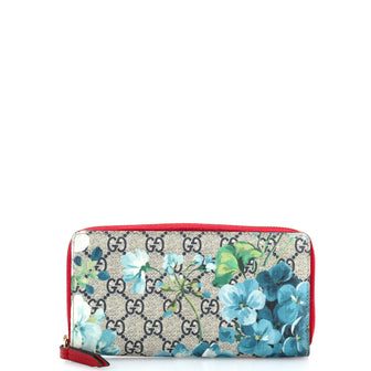 Gucci Zip Around Wallet Blooms Print GG Coated Canvas
