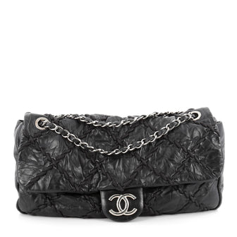 Chanel Ultra Stitch Flap Bag Quilted Calfskin Jumbo Black 2088301