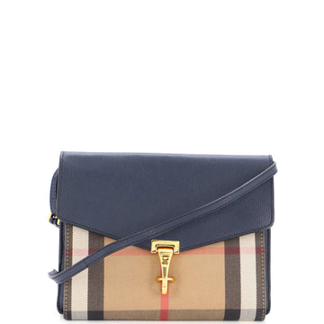 Burberry Macken Crossbody Bag Leather and House Check Canvas Small