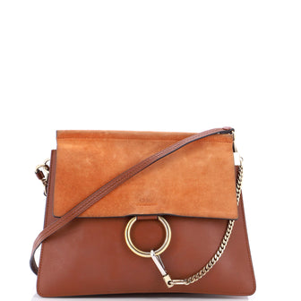 Chloe Faye Shoulder Bag Leather and Suede Medium