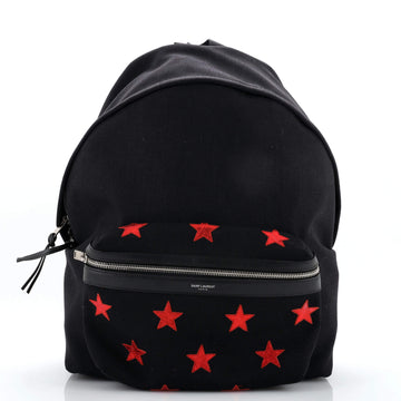Saint Laurent City Backpack Canvas with Applique Medium