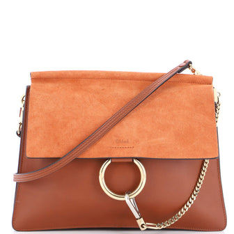 Chloe Faye Shoulder Bag Leather and Suede Medium
