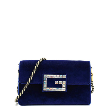 Gucci G Broadway Shoulder Bag Velvet with Crystals Small