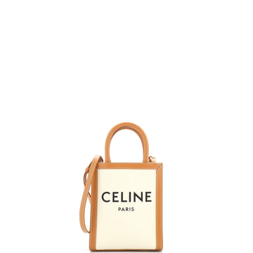 Celine Vertical Cabas Tote Canvas with Leather Mini