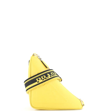 Prada Triangle Logo Zip Crossbody Bag Saffiano Leather Small