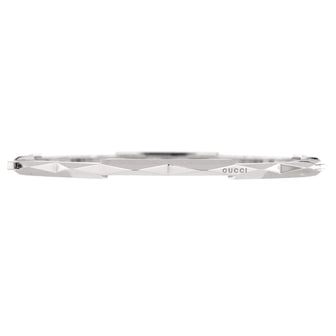 Gucci Link to Love Studded Bangle Bracelet 18K White Gold