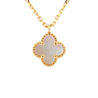 Van Cleef & Arpels Sweet Alhambra Pendant Necklace 18K Yellow Gold and Mother of Pearl
