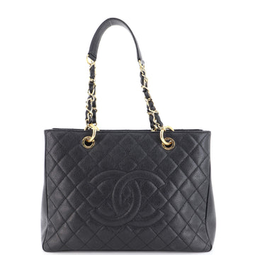 Chanel Vintage Grand Shopping Tote Quilted Caviar