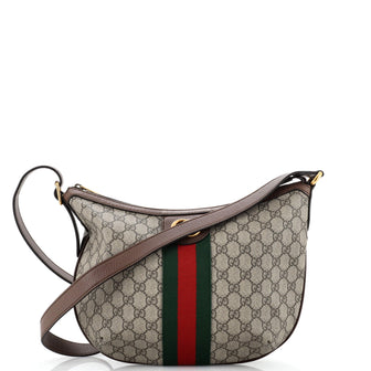Gucci Ophidia Half Moon Hobo GG Coated Canvas Small