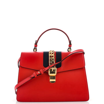 Gucci Sylvie Top Handle Bag Leather Medium