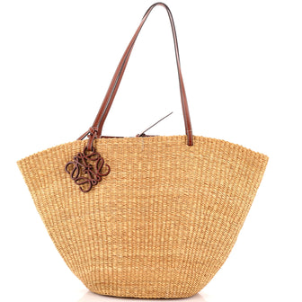 Loewe Shell Basket Bag Woven Raffia Medium