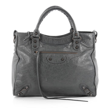  Balenciaga Velo Classic Studs Handbag Leather Gray 2089302