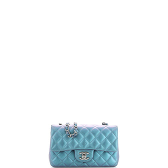 Chanel Classic Single Flap Bag Quilted Iridescent Calfskin Mini