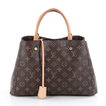Louis Vuitton Montaigne Handbag Monogram Canvas MM Brown 2090001