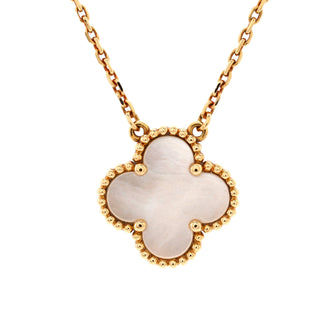 Van Cleef & Arpels Vintage Alhambra Pendant Necklace 18K Yellow Gold and Mother of Pearl