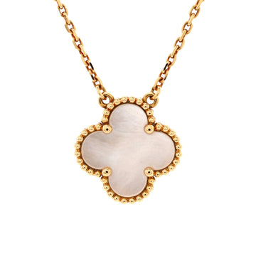 Van Cleef & Arpels Vintage Alhambra Pendant Necklace 18K Yellow Gold and Mother of Pearl