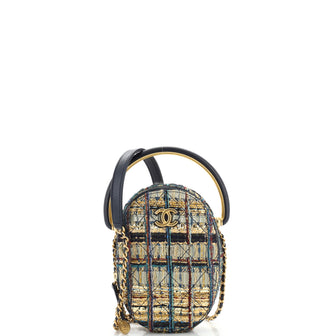 Chanel Paris-New York Oval Camera Case Quilted Tweed Small