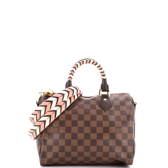 Louis Vuitton Speedy Bandouliere Bag Damier with Braided Detail 25