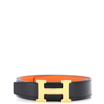 Hermes Constance Reversible Belt Leather with Guilloche Hardware Medium