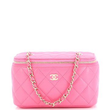 Chanel Classic Vanity Case with Chain Quilted Caviar Small